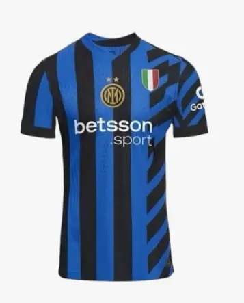 Genérico Playera Inter de Milán Local, Temporada 24/25, Diseño Rayas Azules y Negras, Réplica